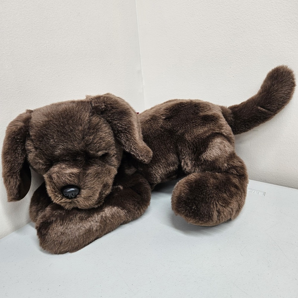 Holiday Hugs for CVS by Gund Plush Chocolate Lab Retriever Dog Puppy Red Bow